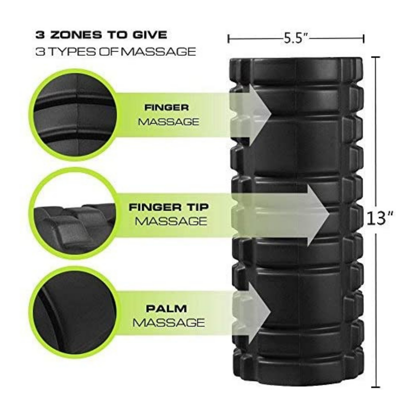 For MOTU MITI 2-In-1 Fledo Foam Roller for Deep Tissue Massage with Carrying Bag