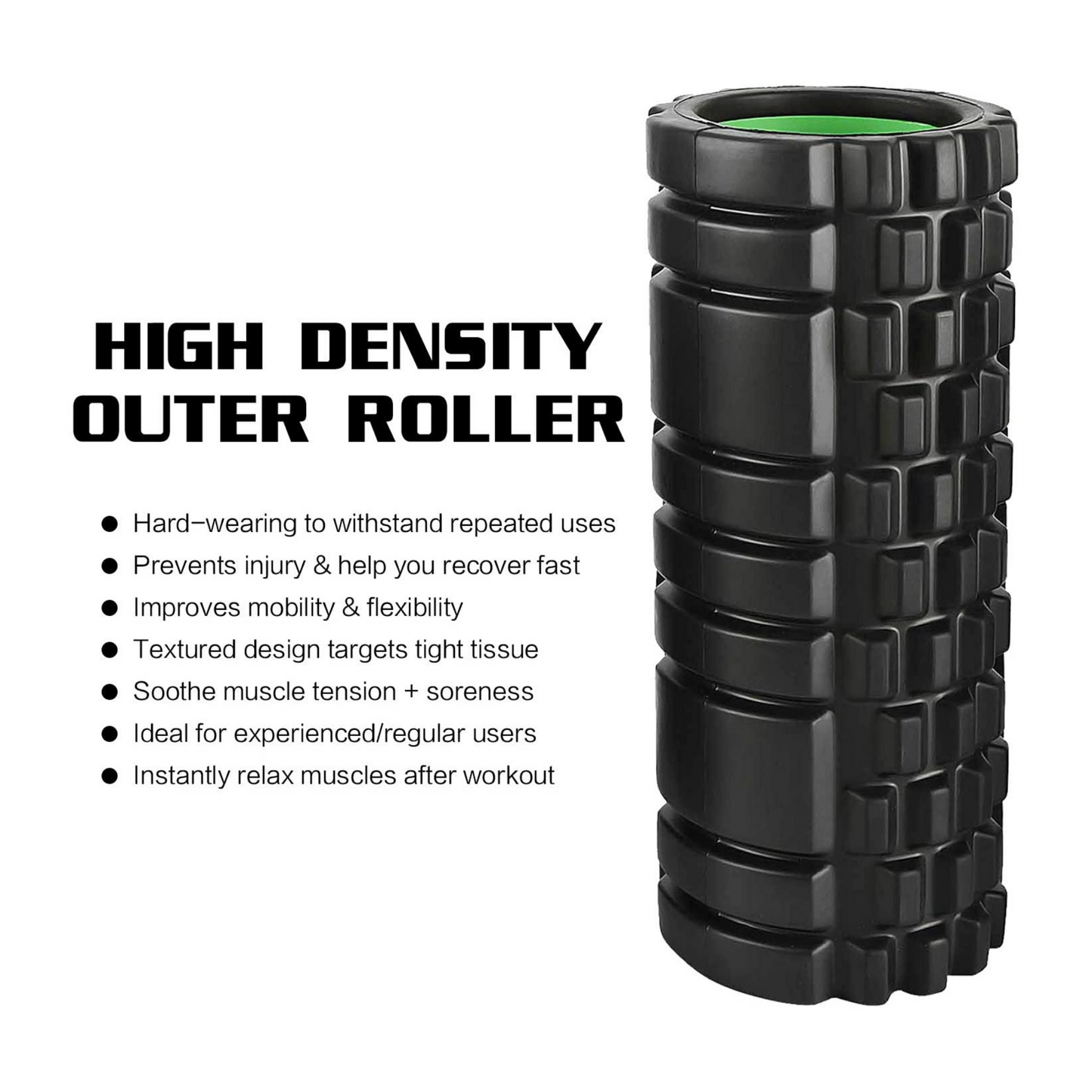 For MOTU MITI 2-In-1 Fledo Foam Roller for Deep Tissue Massage with Carrying Bag