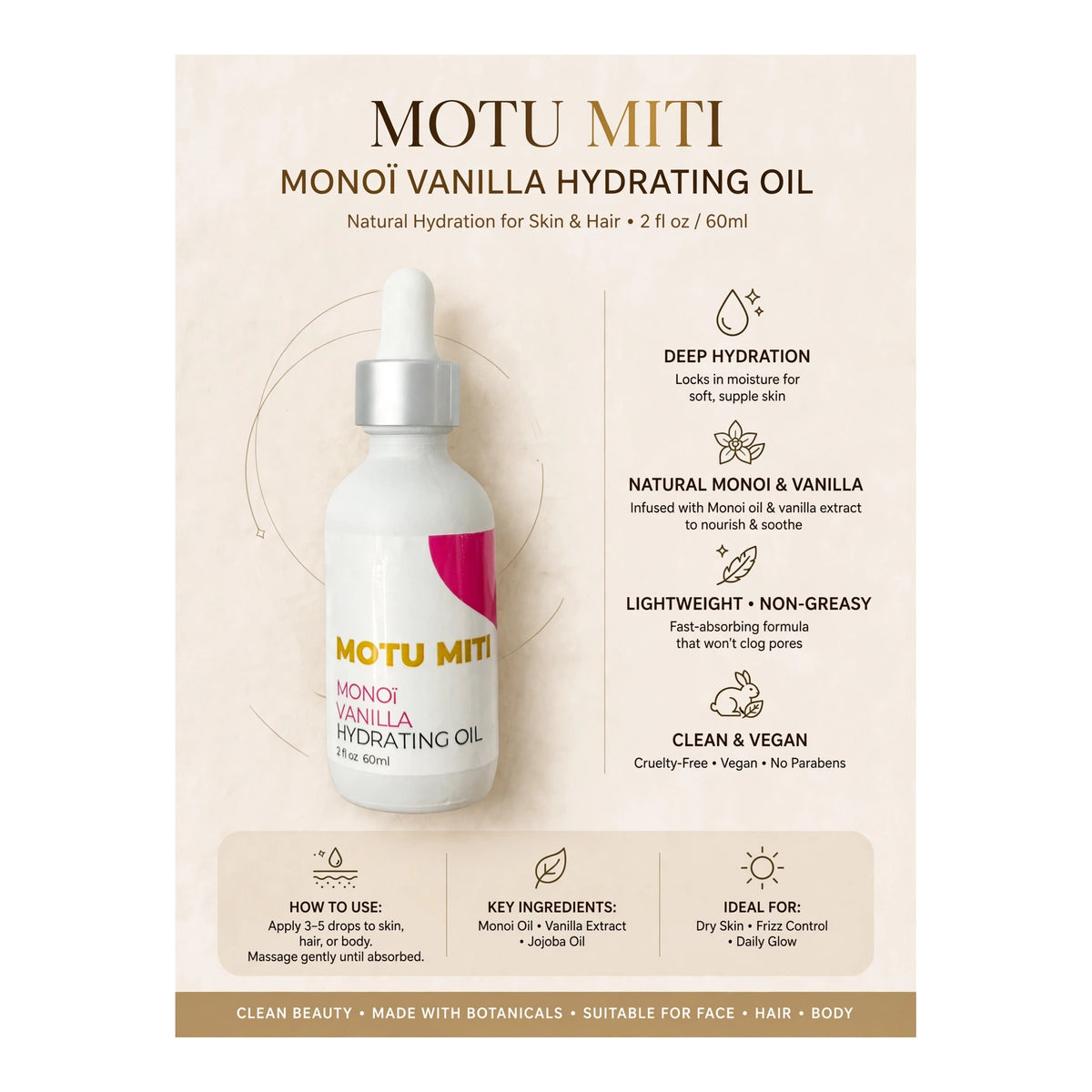 MOTU MITI VANILLA HYDRATING OIL